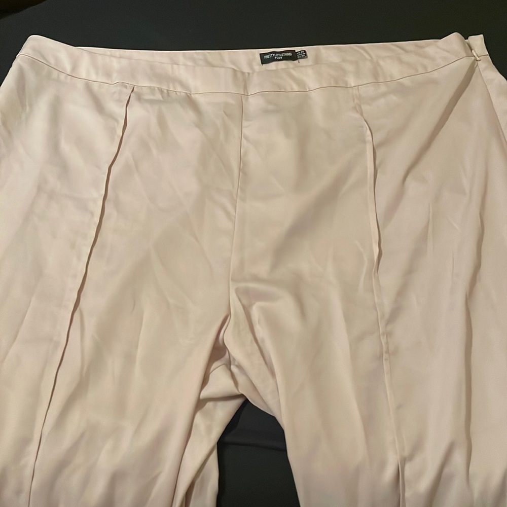 Wide leg, high waisted plus size dress pants